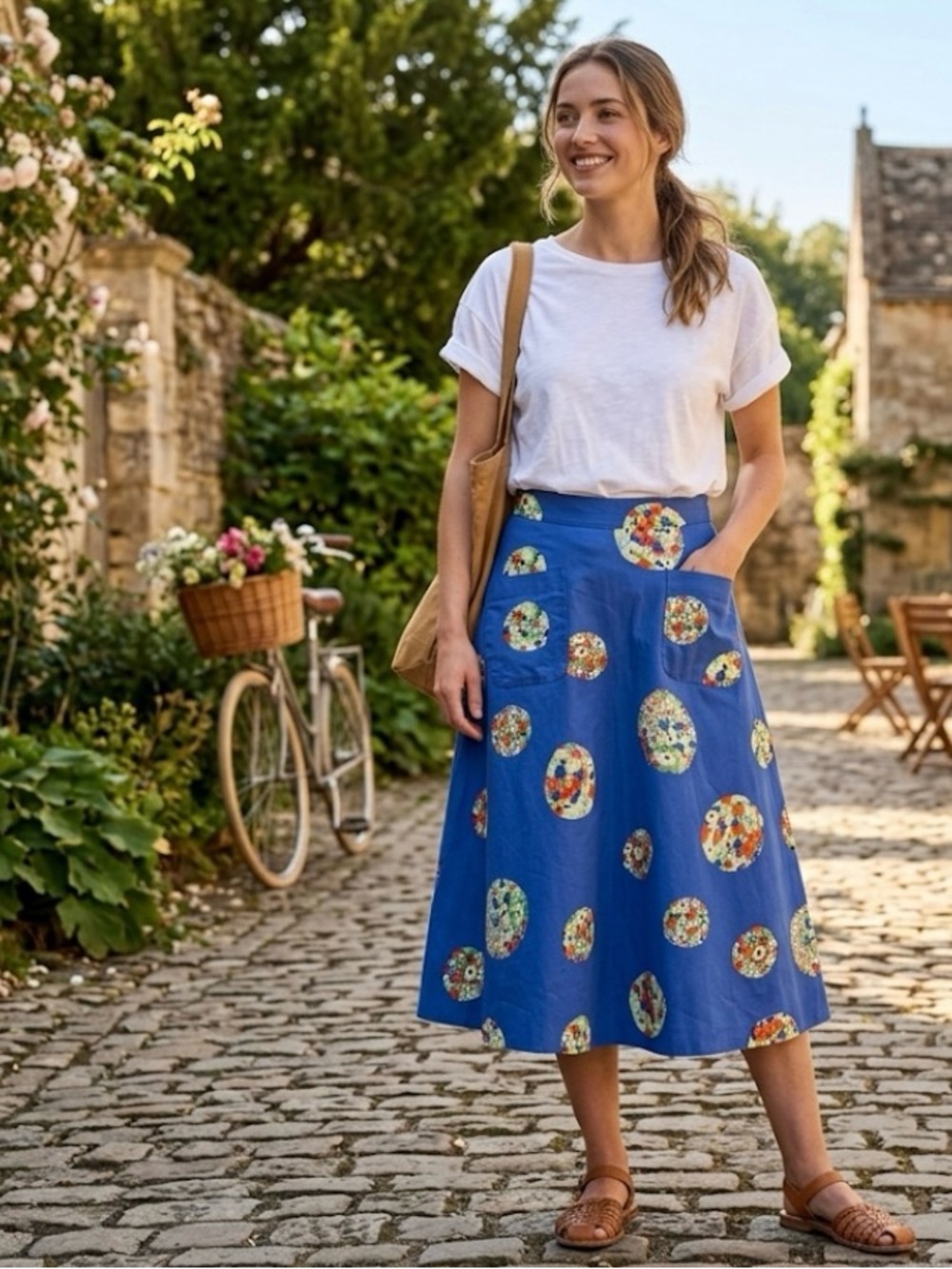 Conversations By Anthropologie Afloat Floral A-Line Skirt 0 Limited Edition